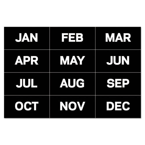 Interchangeable Magnetic Board Accessories, Months Of Year, Black-white, 2" X 1"