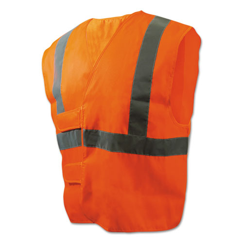 Class 2 Safety Vests, Standard, Orange-silver