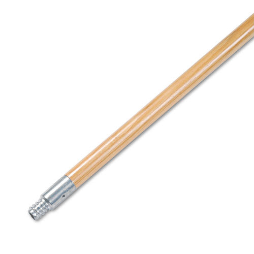 Metal Tip Threaded Hardwood Broom Handle, 15-16" Dia X 60" Long
