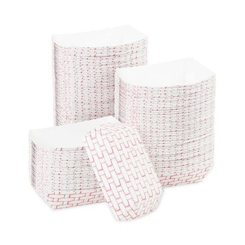 Paper Food Baskets, 0.25 Lb Capacity, 2.69 X 1.05 X 4, Red-white, 1,000-carton