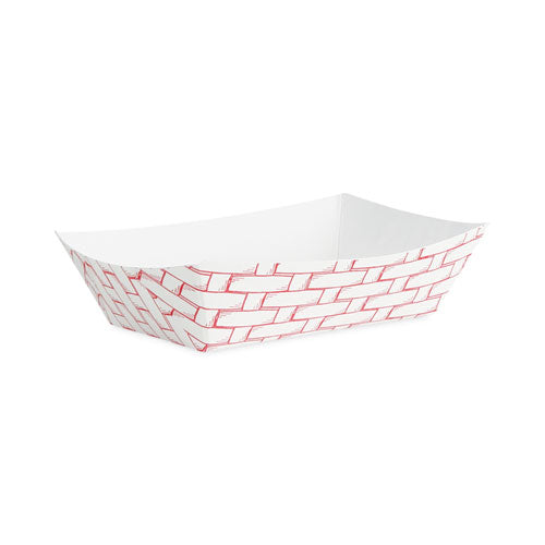 Paper Food Baskets, 0.25 Lb Capacity, 2.69 X 1.05 X 4, Red-white, 1,000-carton