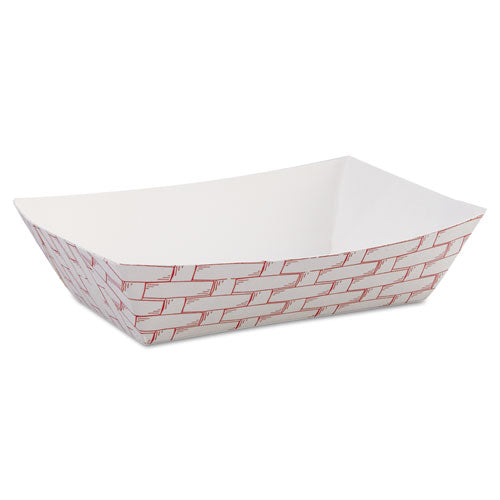 Paper Food Baskets, 6 Oz Capacity, 3.78 X 4.3 X 1.08, Red-white, 1,000-carton