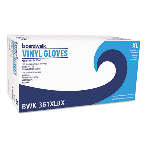 Exam Vinyl Gloves, Clear, X-large, 3 3-5 Mil, 100-box, 10 Boxes-carton