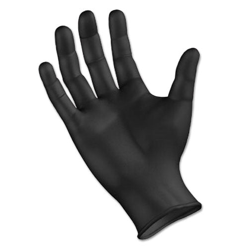 Disposable General-purpose Powder-free Nitrile Gloves, X-large, Black, 4.4 Mil, 100-box