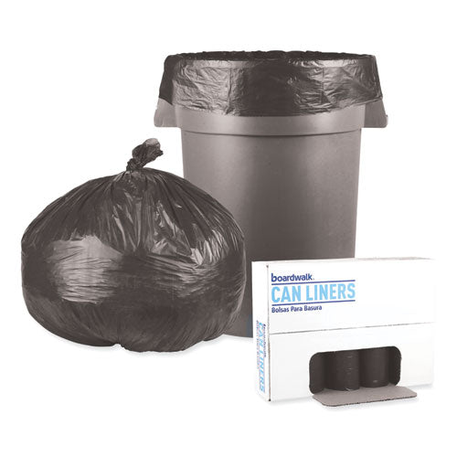 Low-density Waste Can Liners, 45 Gal, 0.6 Mil, 40" X 46", Black, 100-carton