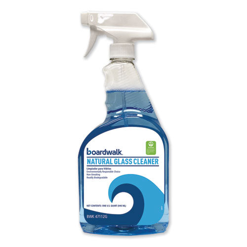 Natural Glass Cleaner, 32 Oz Trigger Spray Bottle, 12-carton