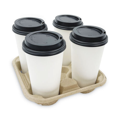 Cup Carrier Tray, 8 Oz To 32 Oz, Four Cups, Kraft, 300-carton