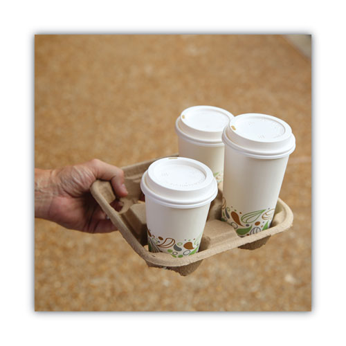Cup Carrier Tray, 8 Oz To 32 Oz, Four Cups, Kraft, 300-carton