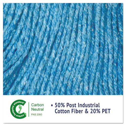 Super Loop Wet Mop Head, Cotton-synthetic Fiber, 5" Headband, Large Size, Blue, 12-carton