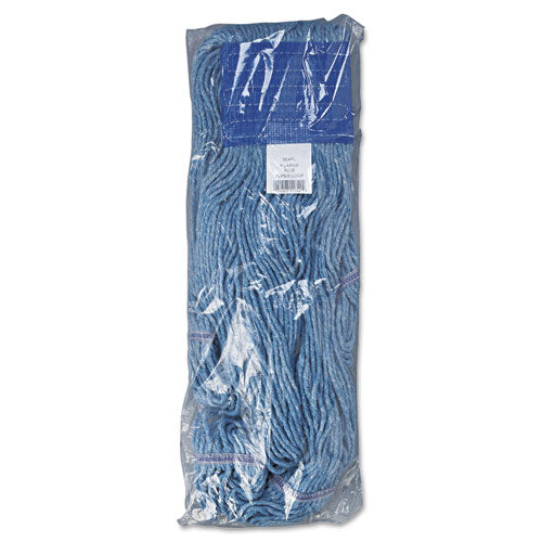 Super Loop Wet Mop Head, Cotton-synthetic Fiber, 5" Headband, X-large Size, Blue, 12-carton