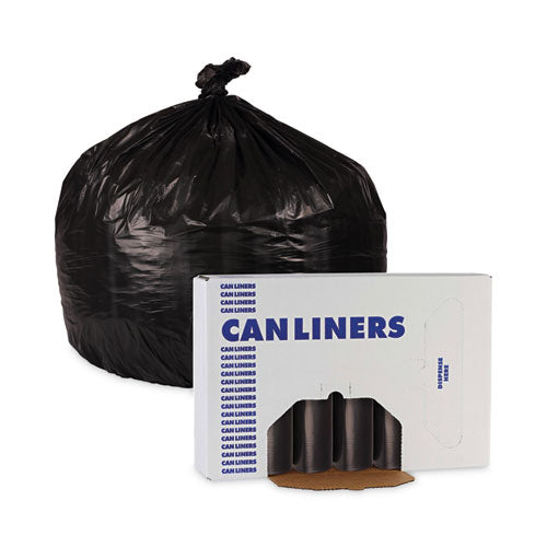 Low-density Waste Can Liners, 16 Gal, 1 Mil, 24 X 32, Black, 10 Bags-roll, 15 Rolls-carton
