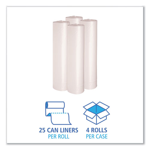 Low Density Repro Can Liners, 56 Gal, 1.4 Mil, 43" X 47", Clear, 10 Bags-roll, 10 Rolls-carton