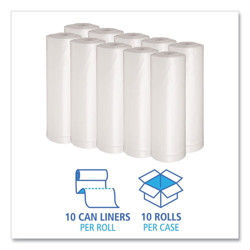Low Density Repro Can Liners, 60 Gal, 1.75 Mil, 38" X 58", Clear, 10 Bags-roll, 10 Rolls-carton