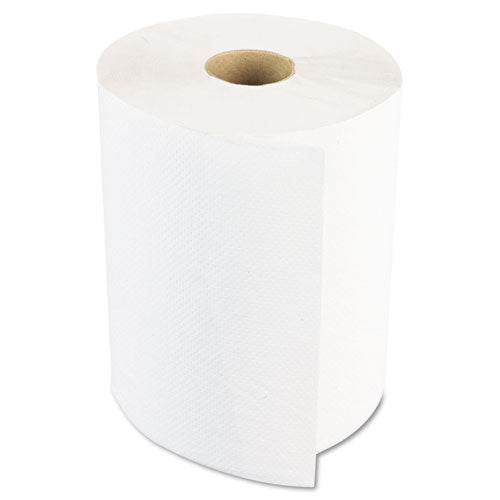Hardwound Paper Towels, 8" X 800ft, 1-ply, White, 6 Rolls-carton