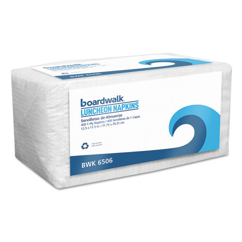 Office Packs Lunch Napkins, 1-ply, 12 X 12, White, 2,400-carton