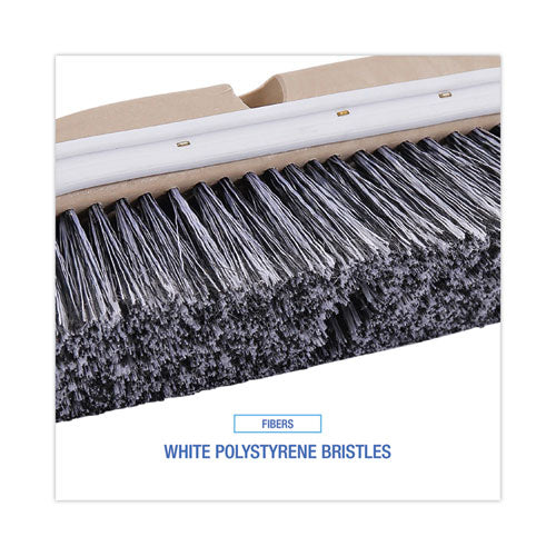 Polystyrene Vehicle Brush With Vinyl Bumper, Black-white Polystyrene Bristles, 10" Brush