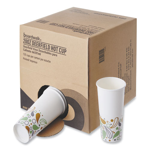 Convenience Pack Paper Hot Cups, 20 Oz, Deerfield Print, 9 Cups-sleeve, 15 Sleeves-carton