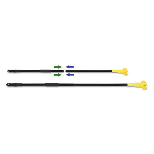 Two-piece Metal Handle With Plastic Jaw Head, 1.5" Dia X 59", Black-yellow