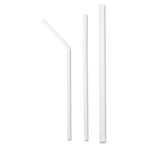 Jumbo Straws, 7.75", Plastic, Translucent, Unwrapped, 250-pack, 50 Packs-carton