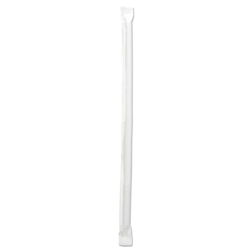 Wrapped Jumbo Straws, 7 3-4", Clear, 12000-carton