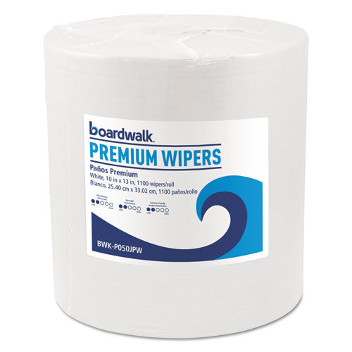 Hydrospun Wipers, 10 X 13, White, 1,100-roll