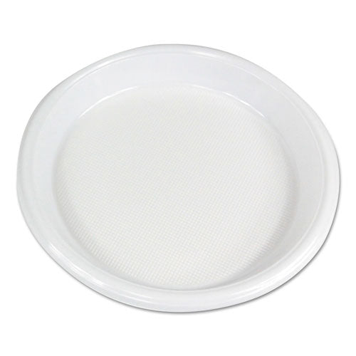 Hi-impact Plastic Dinnerware, Plate, 10" Dia, White, 500-carton