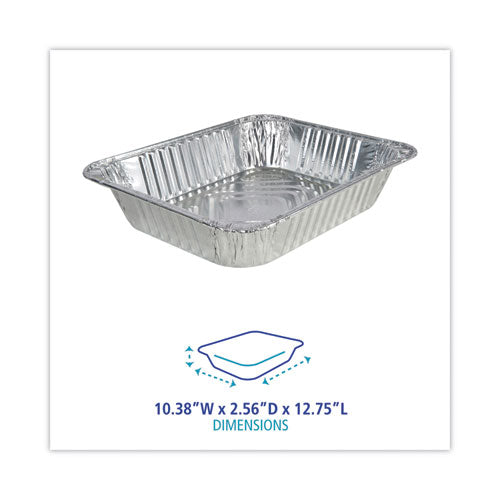 Aluminum Steam Table Pans, Half-size Deep—128 Oz., 2.56" Deep, 10.38 X 12.75, 100-carton
