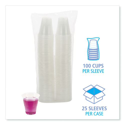 Translucent Plastic Cold Cups, 3 Oz, Polypropylene, 25 Cups-sleeve, 100 Sleeves-carton