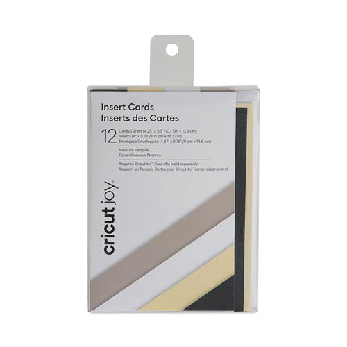 Joy Insert Cards, 4.25 X 5.5, 12 Assorted Color Cards-12 Black Inserts-12 White Envelopes