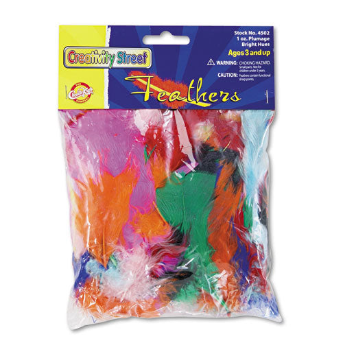 Bright Hues Feather Assortment, Bright Colors, 1 Oz Pack