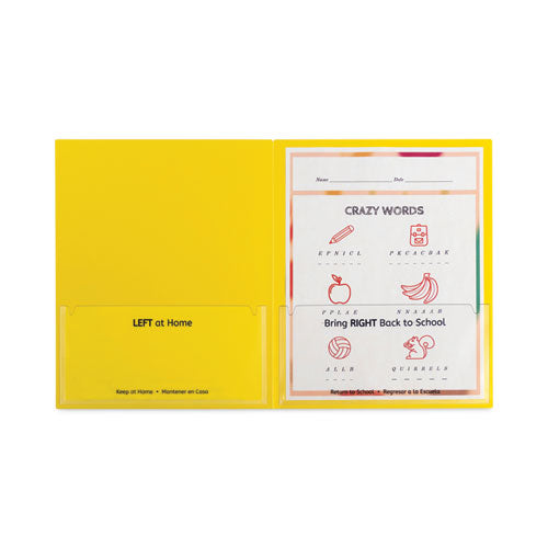 Classroom Connector Folders, 11 X 8.5, Yellow, 25-box