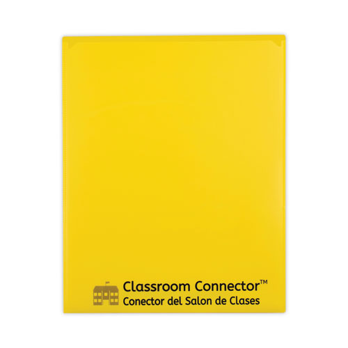 Classroom Connector Folders, 11 X 8.5, Yellow, 25-box