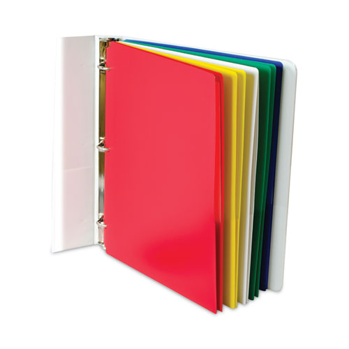Two-pocket Heavyweight Poly Portfolio Folder, 3-hole Punch, 11 X 8.5, Assorted, 10-pack