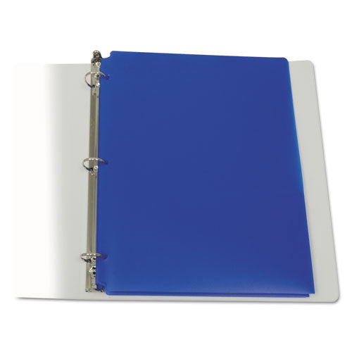Two-pocket Heavyweight Poly Portfolio Folder, 3-hole Punch, Letter, Blue, 25-box