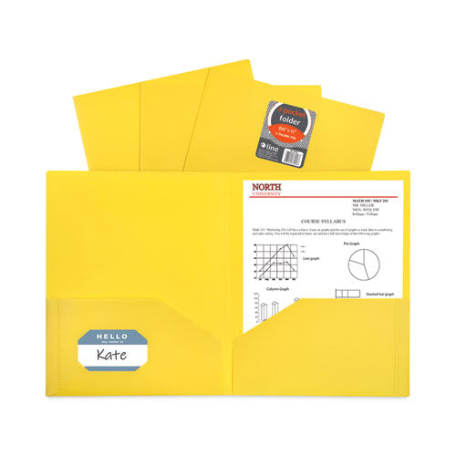 Two-pocket Heavyweight Poly Portfolio Folder, 11 X 8.5, Yellow, 25-box