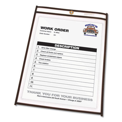 Shop Ticket Holders, Stitched, Both Sides Clear, 50 Sheets, 8 1-2 X 11, 25-box