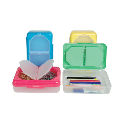 Super Stacker Crayon Box, Plastic, 4.75 x 3.5 x 1.6, Clear