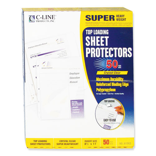 Super Heavyweight Polypropylene Sheet Protectors, Clear, 2", 11 X 8 1-2, 50-bx