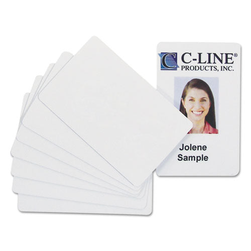 Pvc Id Badge Card, 3 3-8 X 2 1-8, White, 100-pack