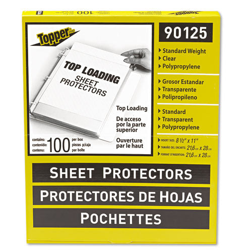 Top-load Polypropylene Sheet Protectors, Standard, Letter, Clear, 2", 100-box