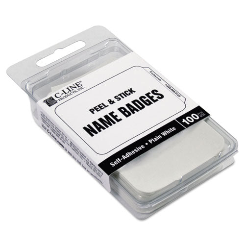 Self-adhesive Name Badges, 3.5 X 2.25, White, 100-box