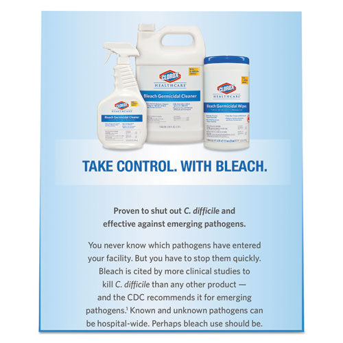 Bleach Germicidal Wipes, 6 3-4 X 9, Unscented, 70-canister