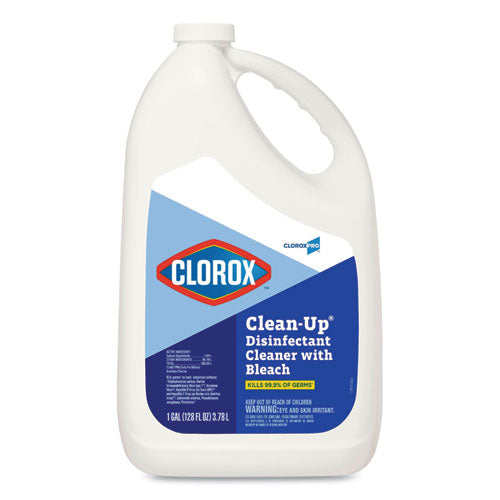 Clean-up Disinfectant Cleaner With Bleach, Fresh, 128 Oz Refill Bottle, 4-carton