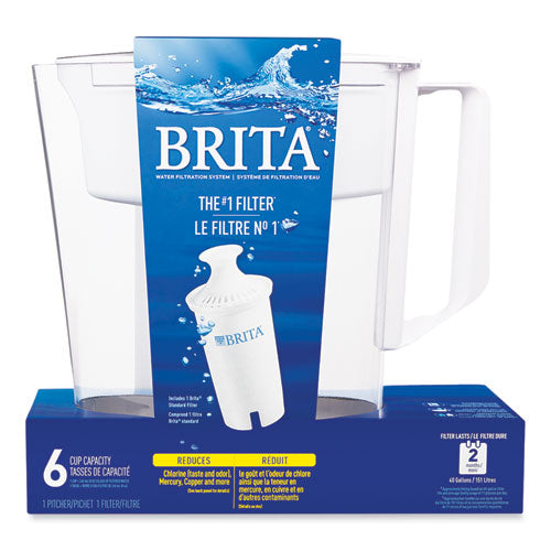 Classic Water Filter Pitcher, 40 Oz, 5 Cups