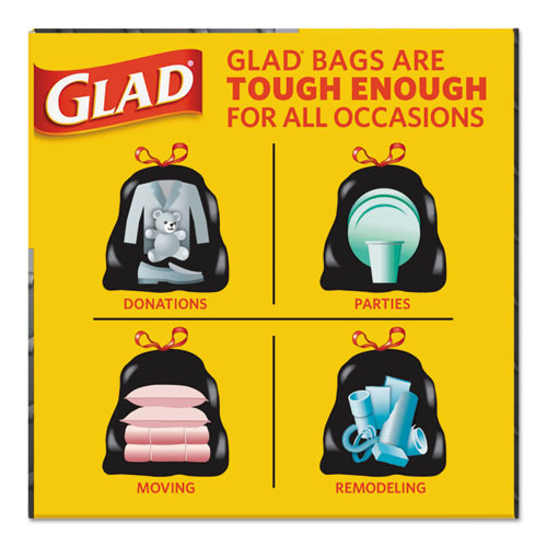 Glad Trash Bags, Super Heavy Duty, 30 gal, 1.05 mil - Black, 30 in x 33 in