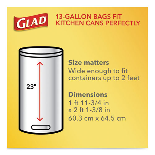 Tall Kitchen Drawstring Trash Bags, 13 Gal, 0.72 Mil, 23.75" X 24.88", White, 240-carton