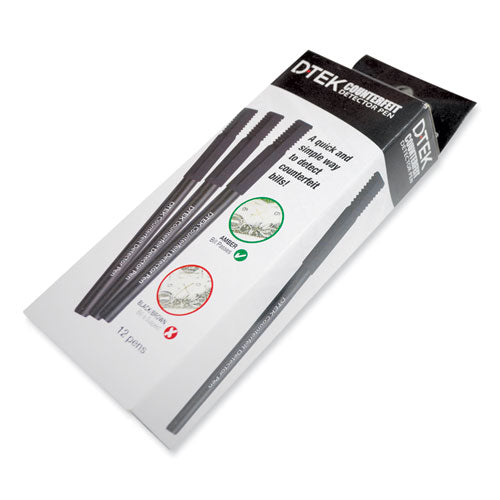 Dtek Counterfeit Detector Pens, Black, 12-pack