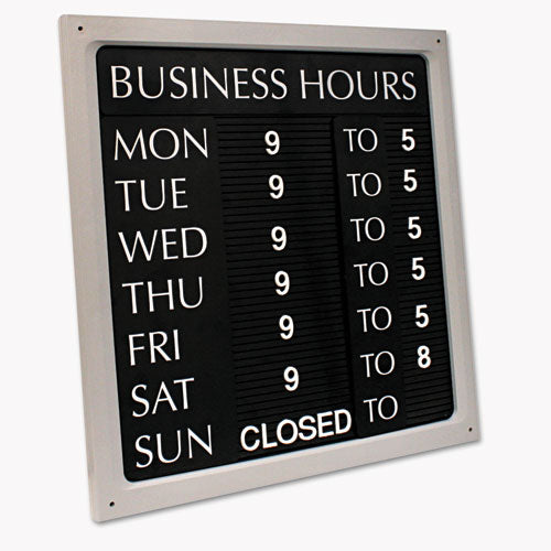 Message-business Hours Sign, 15 X 20.5, Black-red