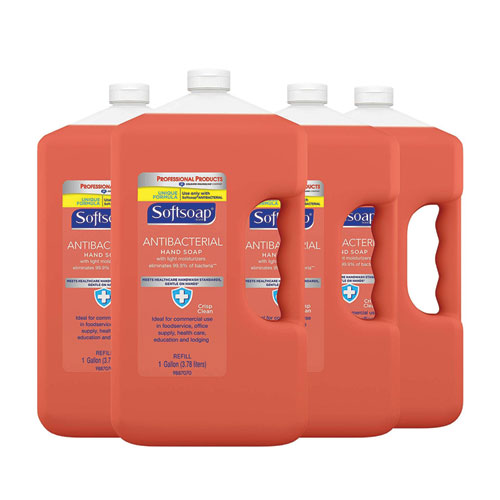 Antibacterial Liquid Hand Soap Refill, Crisp Clean, 1 Gal Bottle, 4-carton