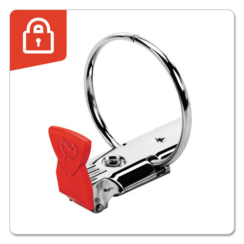 Premier Easy Open Locking Round Ring Binder, 3 Rings, 3" Capacity, 11 X 8.5, Red